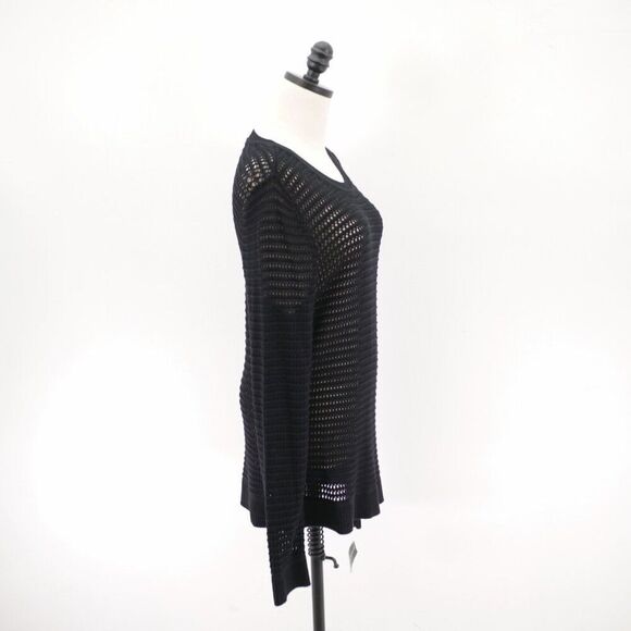 I.N.C. International Concepts Large Black Open Knit Scoop Neck Sweater - Picture 7 of 8